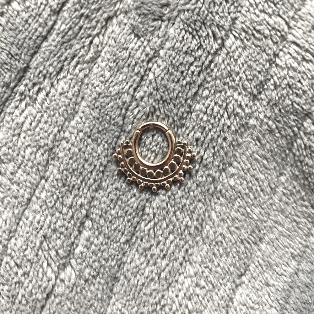 Solid 14k Rose Gold 16g Maya Jewelry Septum Clicker